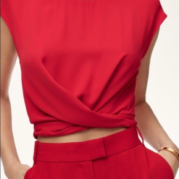 White Aritzia Tie Top by Babaton - Picture 3 of 5